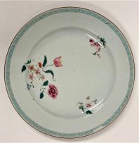 A set of eight Chinese famille-rose plates, Qing Dynasty, Qianlong period, 1736-1795