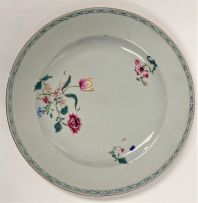 A set of eight Chinese famille-rose plates, Qing Dynasty, Qianlong period, 1736-1795