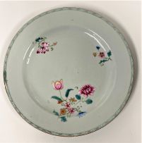 A set of eight Chinese famille-rose plates, Qing Dynasty, Qianlong period, 1736-1795