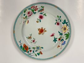 A large Chinese famille-rose charger, Qing Dynasty, Qianlong period, 1736-1795