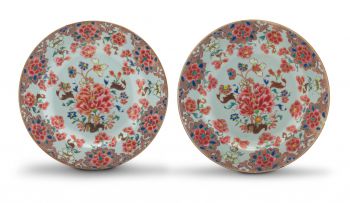A pair of Chinese famille-rose dishes, Qing Dynasty, Qianlong period, 1736-1795