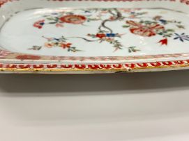 A Chinese famille-rose and rouge-de-fer dish, Qing Dynasty, Qianlong period, 1736-1796