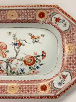 A Chinese famille-rose and rouge-de-fer dish, Qing Dynasty, Qianlong period, 1736-1796