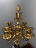 A gilt-metal and bronzed clock garniture, late 19th century