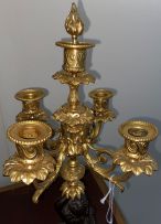 A gilt-metal and bronzed clock garniture, late 19th century