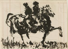 William Kentridge; Untitled (Figures on Horseback)