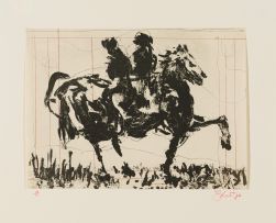 William Kentridge; Untitled (Figures on Horseback)