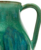 A Linn Ware green-glazed two-handled jug