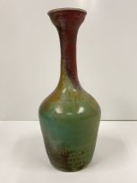 Marietjie van der Merwe; Green and Mauve Bottle Vase