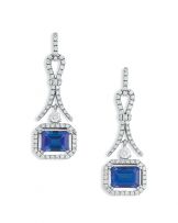 Pair of tanzanite and diamond earrings