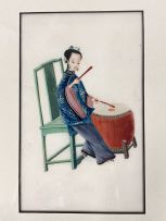 Four Chinese pith paintings, Qing Dynasty, 19th/20th century