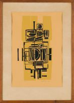 Ernst de Jong; Abstract Composition in Black and Yellow