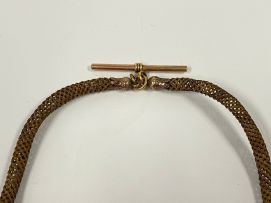 A George III hair watch chain with gold mounts
