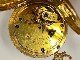 18ct gold open-faced lever watch, Sheffield, 1909