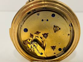 18ct heavy gold cased minute repeating keyless lever watch, Thomas Russell & Son, Chester 1912