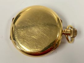 18ct gold half hunter lever watch, Goldsmiths & Silversmiths Co Ltd, London, 1918