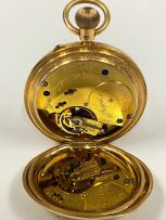 18ct gold half hunter lever watch, Goldsmiths & Silversmiths Co Ltd, London, 1918