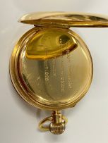 18ct gold half hunter lever watch, Goldsmiths & Silversmiths Co Ltd, London, 1918