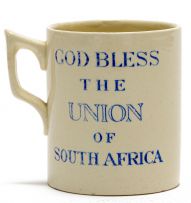 Transvaal Pottery; Children's Xmas Festival 1909; Union Day, Potchefstroom, May 31st 1910, Commemorative Mugs, two