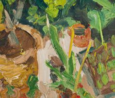 George Rowlett; Yellow Datura and Red Pelargoniums