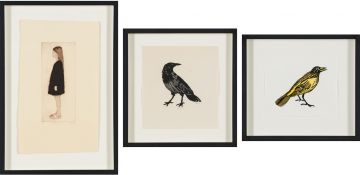 Fiona Pole; Wooden Girl III; Black Bird; Song Bird, three