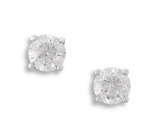 Pair of diamond and 18ct white gold earrings