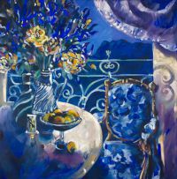 Louis Jansen van Vuuren; Still Life with a Vase of Flowers and Fruit