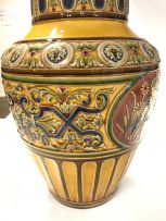A pair of Austrian Schütz Blansko majolica vases, late 19th century