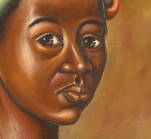 Velaphi (George) Mzimba; Portrait of a Girl in a Green Hat