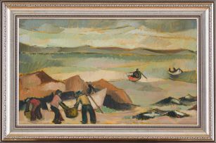 F Brandenburger; Fishermen and Rowing Boats