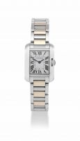 Lady's stainless steel and rose gold Cartier Tank Anglaise wristwatch, circa 2013, Ref 186608SX