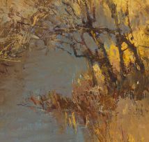 Titta Fasciotti; Landscape with Trees and River