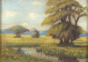 John Koenakeefe Mohl; Landscape with Trees