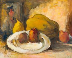 Alexander Rose-Innes; Still Life with Plate and Fruit