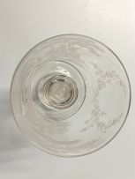 A large clear and engraved glass presentation goblet, 19th century