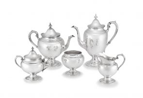 An American Gorham five-piece silver tea and coffee service, 1941-