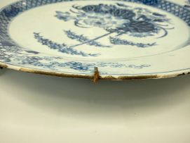 A Chinese blue and white charger, Qing Dynasty, Qianlong period, 1736-1795