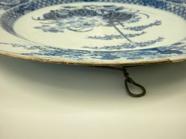 A Chinese blue and white charger, Qing Dynasty, Qianlong period, 1736-1795