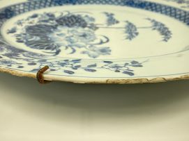 A Chinese blue and white charger, Qing Dynasty, Qianlong period, 1736-1795