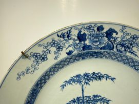 A Chinese blue and white charger, Qing Dynasty, Qianlong period, 1736-1795