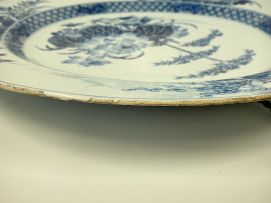 A Chinese blue and white charger, Qing Dynasty, Qianlong period, 1736-1795