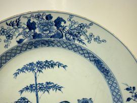 A Chinese blue and white charger, Qing Dynasty, Qianlong period, 1736-1795