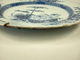 A Chinese blue and white charger, Qing Dynasty, Qianlong period, 1736-1795