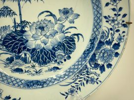 A Chinese blue and white charger, Qing Dynasty, Qianlong period, 1736-1795