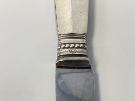 A Georg Jensen silver 'Acanthus' pattern butter knife, post 1945