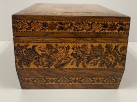 A Tunbridge ware sewing box, 19th century