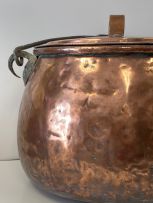 A large covered copper jam boiler, 19th century