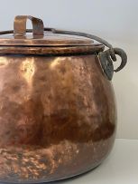 A large covered copper jam boiler, 19th century