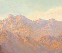 Tinus de Jongh; A Mountainous Landscape