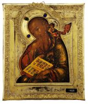 A Russian icon, possibly Saint John The Evangelist, 19th century